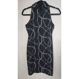 VICTORIA SECRET VICTORIA SPORT MOCK NECK XS/XP SLEEVELESS DRESS CHAIN‎ PRINT